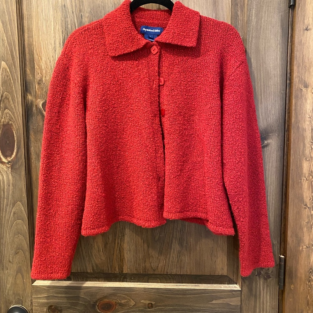 Stylish Women's Red Teddy Jacket